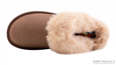 Sunset Snugs - Leather, Fleece Lined Slipper Single Layer Arch