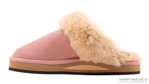 Sunset Snugs - Leather, Fleece Lined Slipper Single Layer Arch