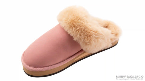 Sunset Snugs - Leather, Fleece Lined Slipper Single Layer Arch