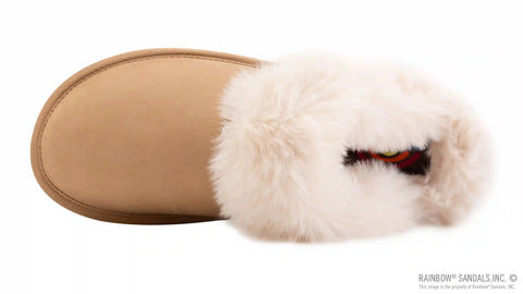Sunset Snugs - Leather, Fleece Lined Slipper Single Layer Arch