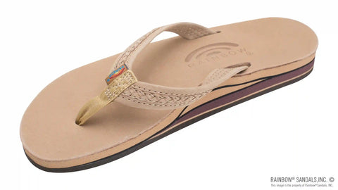 The Willow – Double Layer Arch Support Premier Leather with Inset Double Braided 3/4” Medium Strap